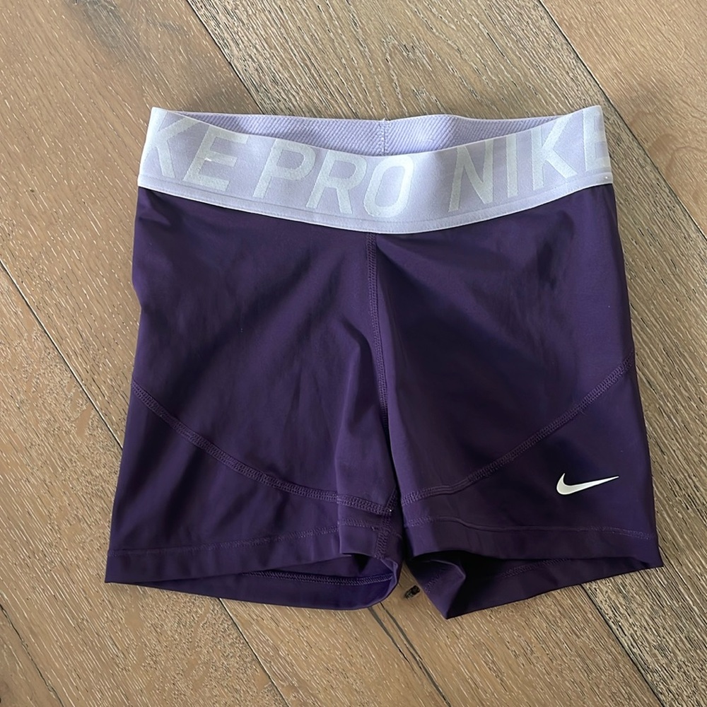 Nike Pro Shorts in Lavender and Eggplant Purple